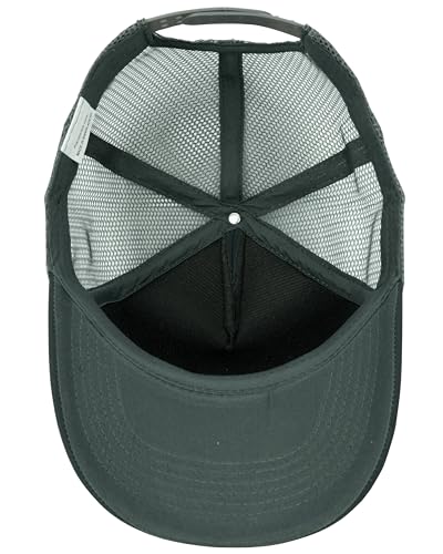 Gelante Polyester Foam Front, Mesh Back 5 Panel Sublimation Trucker Baseball Cap Snapback Hat - color: Dark Gray