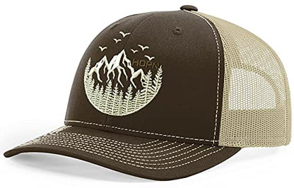 HORN GEAR Trucker Hat - Mountain Hat Edition - color: Brown/Khaki