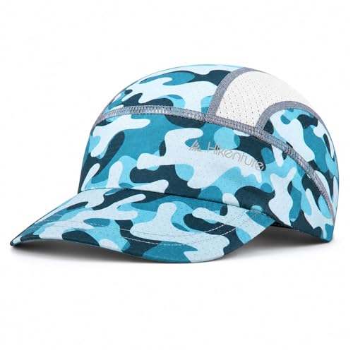 Hikenture Cycling Cap,Cooling Skull Cap Bike Hat with Sun Visor, Summer Breathable Helmet Liner Biking Cap for Men Women - color: Bluecamo