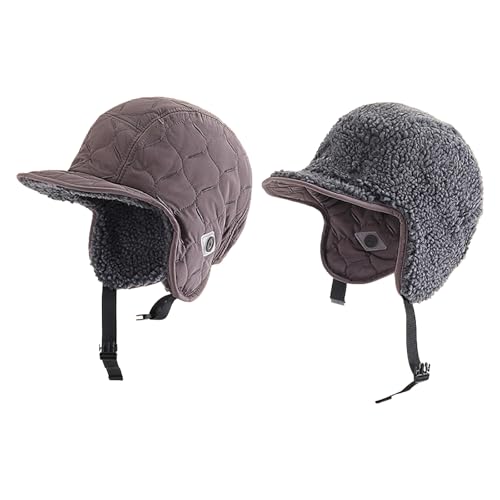 Unisex Winter Warm Aviator Earflap Hat Double-Side-Wear Sherpa Lined Trapper Hat Pilot Cap Outdoor Ski Hunting Cycling - color: Coffee