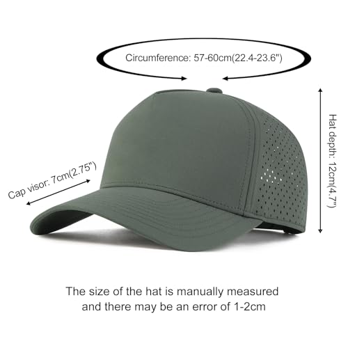 BOTVELA Men Adjustable Snapback Laser Cut Mesh Baseball Cap - color: Army Green