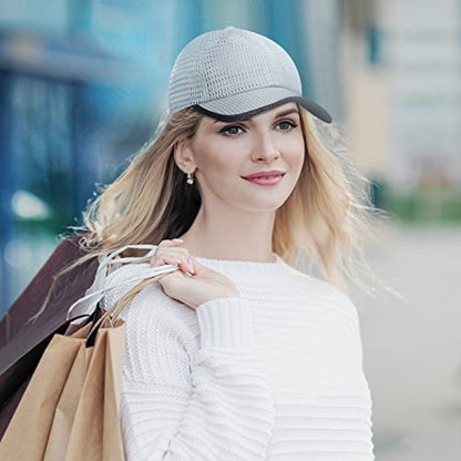 4Pcs Mesh Hats for Men, Breathable Summer Mesh Baseball Caps Quick Dry - color: Black, Navy, Dark Gray and Light Gray