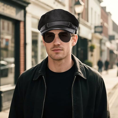 Gvhntk Yacht Boat Sailor Captain Hat/Police Hat/Chauffeur Hats Cap for Men Women Newsboy Cap Officer Cop Cosplay Costume Hats - style: Chauffeurs
