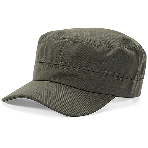 XYIYI Unisex Cotton Basic Cadet Army Cap Everyday Military Style Hat - color: Army Green