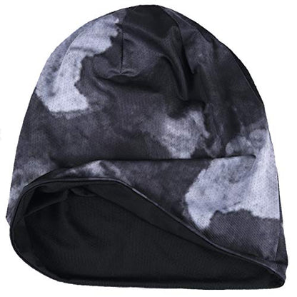 Mens Slouch Hollow Beanie Summer Skullcap B090 - color: Reversible Grey