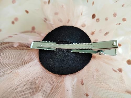 JUNBESTN Fascinators Hat Tea Party Headwear for Women Flower Mesh Feathers Headband - color: Champagne Pink