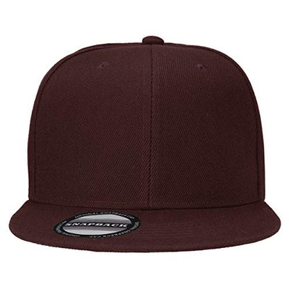 Classic Snapback Hat Cap Hip Hop Style Flat Bill Blank Solid Color Adjustable Size - color: 1pc Brown