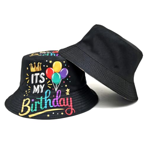 Quanhaigou Bucket Hats Unisex Summer Travel Beach Fisherman Cap for Men Women Teens - color: Birthday Party