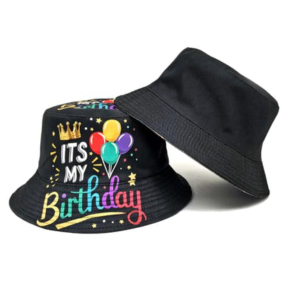 Quanhaigou Bucket Hats Unisex Summer Travel Beach Fisherman Cap for Men Women Teens - color: Birthday Party