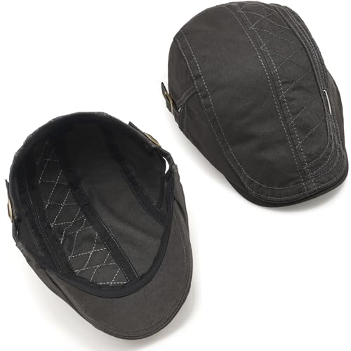 Initlove Mens Newsboy Cap Cotton Ivy Hat Beret Hats for Driving - color: A Grey