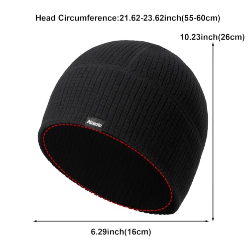 2-Pack Running Skull Cap Cycling Helmet Liner for Men Thermal Beanie Hat - color: Black+blue Purple