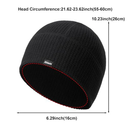 2-Pack Running Skull Cap Cycling Helmet Liner for Men Thermal Beanie Hat - color: Black+blue Purple