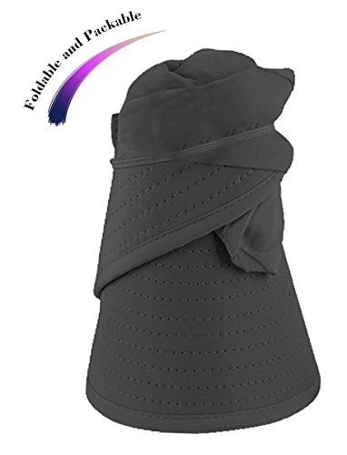 Sun Hats for Women Wide Brim UV Protection Sun Hat Summer Beach Packable Visor - color: Purple