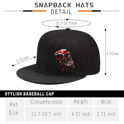 Pineapple Hat Flat Bill Baseball Hats for Men Fashion Black Baseball Cap for Women Adjustable Flat Brim Trucker Hat - color: Blood Splatter
