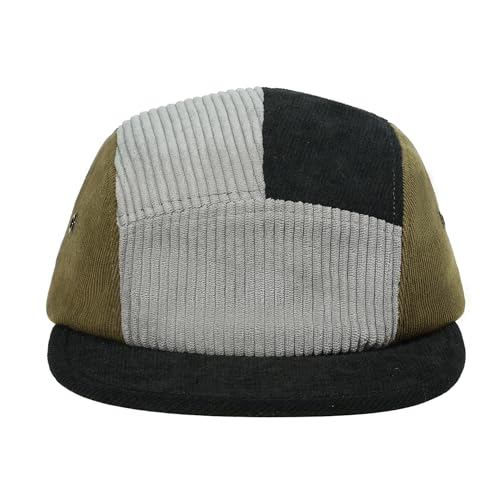Croogo Corduroy Short Brim 5 Panel Hat Vintage Flat Bill Baseball Cap - color: M-wbdbh24081-gray