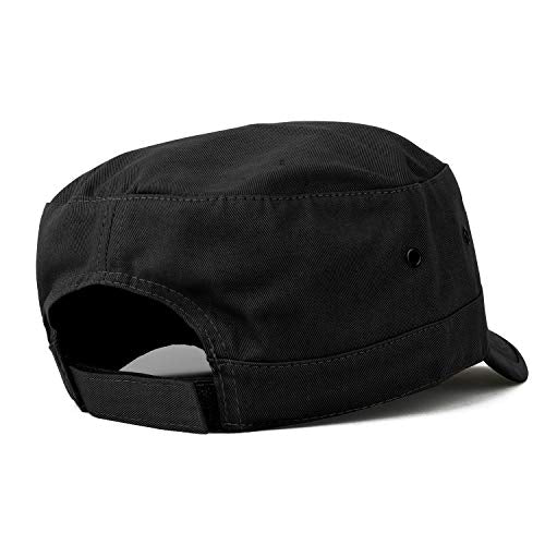 Trendy Apparel Shop 오버사이즈 XXL 플랫 탑 스타일 아미 캡 - color: 블랙.