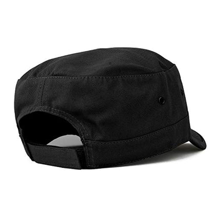 Trendy Apparel Shop 오버사이즈 XXL 플랫 탑 스타일 아미 캡 - color: 블랙.