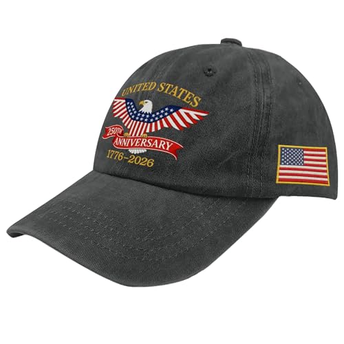 U.S. 250th Anniversary 250 Years Fo Freedoms 1776-2026 Hats for Men Womens - color: Allblack28