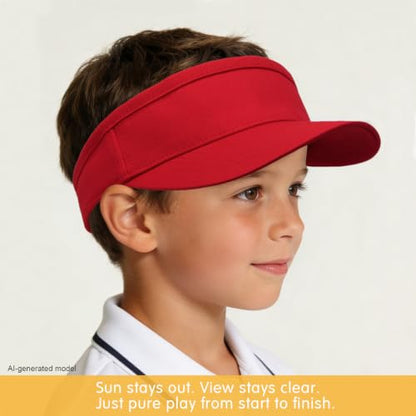 WILLPORT Kids Adjustable Cotton Visor Sun Hat,6-12Y - color: Red