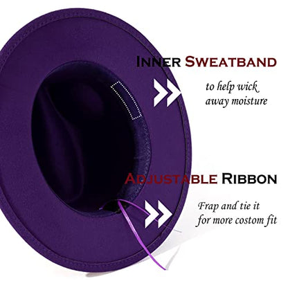 Lisianthus Women Belt Buckle Fedora Hat - color: Purple