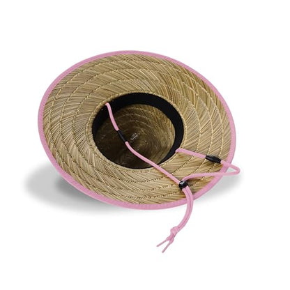Roxy Girls' Tomboy Woven Straw Hat | Wide Brim | Adjustable | Sun Protection | Beach | Vacation | Natural - color: Lilac Chiffon