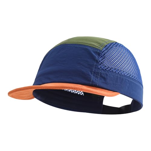 Soft Short Brim Hats Mens 5 Panel Baseball Cap Mesh Breathable Dad Hat Multi Color Running Hats Quick Dry Sports Cap - color: Mg-wcwmdym2536-blue