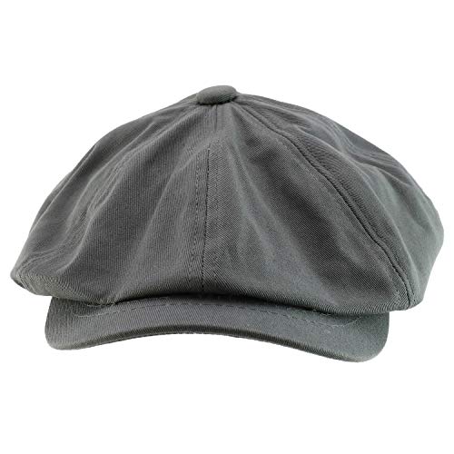 Trendy Apparel Shop XXL Oversized Cotton Newsboy Cap Hat - color: Dark Grey