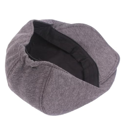 PHEZEN Men Cotton Flat Cap Ivy Gatsby Newsboy Hat Summer Driving Scally Cap Beret - color: White