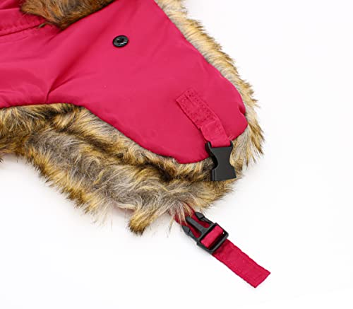 Wool Blend Aviator Trapper hat Trooper Ear Flaps Ushanka Eskimo Russian Warm Winter Cold… - color: Hot Pink Classic Solid