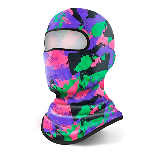 YESLIFE Summer Balaclava Ski Mask for Men&Women, Face Mask - color: Camo Purple