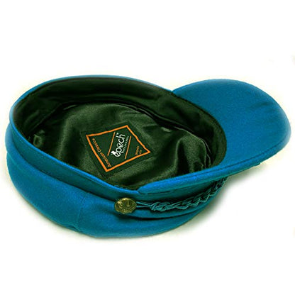 EPOCH Men's Greek Fisherman Sailor Fiddler Winter Wool Driver Hat Flat Cap - color: Teal, size: Small-Medium