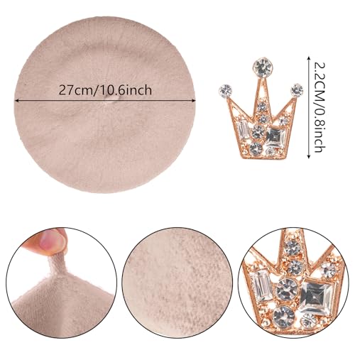 choyaxo 3pcs French Beret Hat Set Costume Accessories Set Including Beret Hat Scarf Crown Pin for Women French Themed Party - style: Gentle Style