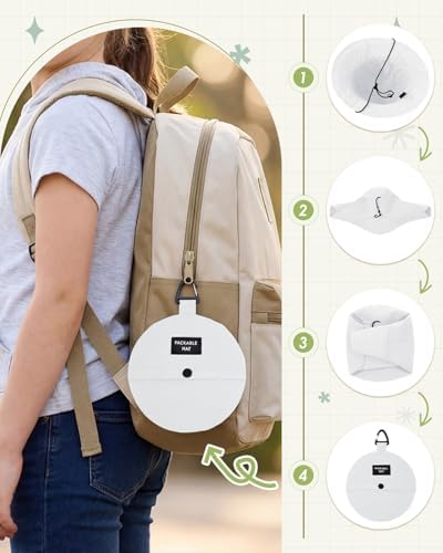 Kids UPF 50+ Waterproof Sun Hat, Packable Wide Brim Bucket Hat - color: White