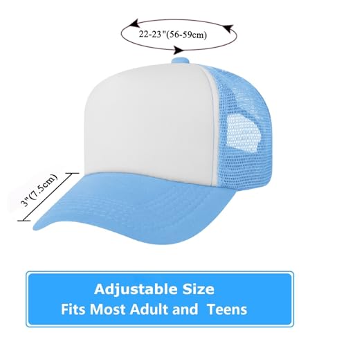 TOPTIE 5 Panel Foam Front Trucker Hat High Crown Mesh Back Snapback Cap - color: Gold White