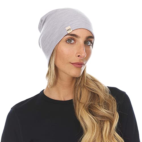 100% Merino Wool Cuff Beanie - Warm Winter Hat - Novelty Beanie - Toque - color: Ash Gray