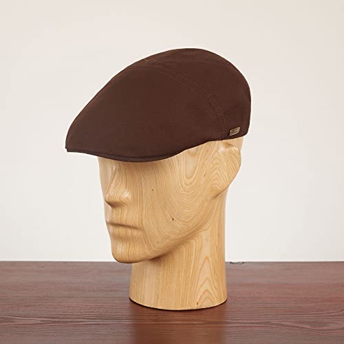 Sterkowski Ivy Five Newsboy | 100% Softened Cotton Flat Cap for Men | Breathable Airy 5 Panels Cap Without Lining - color: Brown, size: 7
