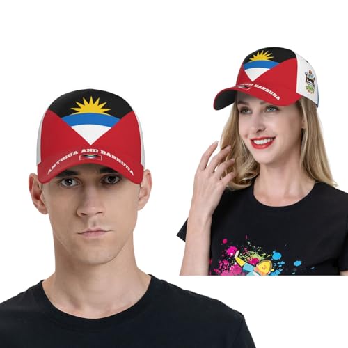 National Flags Baseball Cap for Men Women, Adjustable Trucker Hat Sun Visor Caps, Outdoor Dad Cap Patriotic Hat - color: Antigua and Barbuda Flag