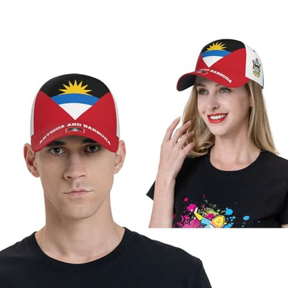 National Flags Baseball Cap for Men Women, Adjustable Trucker Hat Sun Visor Caps, Outdoor Dad Cap Patriotic Hat - color: Antigua and Barbuda Flag