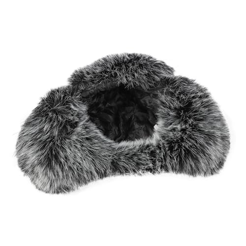 PURFUN Fuzzy Faux Fur Ushanka Russian Hat for Men Women, Winter Plush Full Hood Earflap Cap Cycling Ski Hunting Trapper Hat - color: White