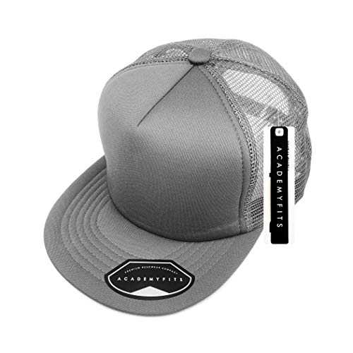 Quality 5 Panel High Crown Trucker Foam Mesh Hat Snapback Men Women Unisex Waterproof Blank Cap #2070 - color: D.gray