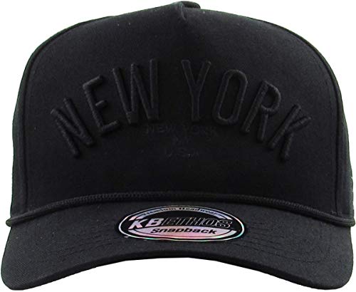City Snapback Embroidered Fashion Snapback Hat New York Brooklyn Adjustable Baseball Cap Mens Womens - color: Black Black New York Snapback