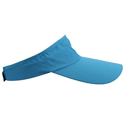 Mens Summer Quick-Dry Run Long Brim Empty Top Baseball Tennis Sun Hat Cap Visor - color: Lake Blue