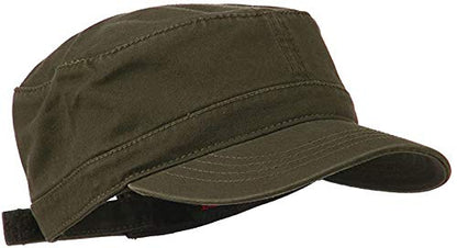 Ashen Fane Superior Garment Washed Cotton Twill Adjustable Army Cap - color: Dark Olive Green