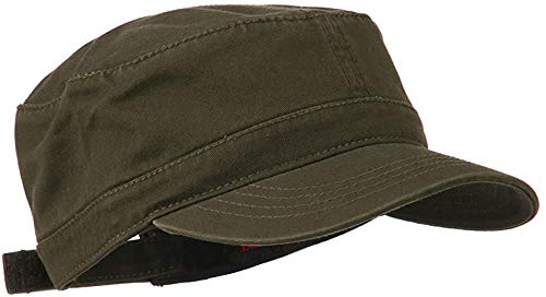 Ashen Fane Superior Garment Washed Cotton Twill Adjustable Army Cap - color: Dark Olive Green