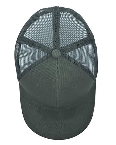 Gelante Mesh Trucker Hat Baseball Cap Structured Front Panel Wholesale LOT 12 Pack - color: Dark Gray