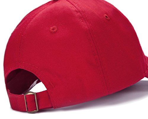 Edoneery Kids Baseball Hat, Adjustable Cotton Cap - color: Red, style: 3-8 Years