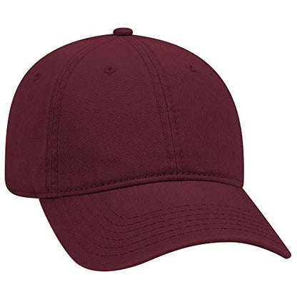 OTTO 6 Panel Low Profile Garment Washed Superior Cotton Twill - color: Maroon