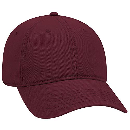OTTO 6 Panel Low Profile Garment Washed Superior Cotton Twill - color: Maroon