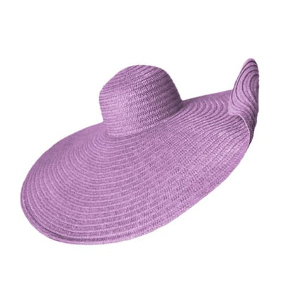 Lifup Straw Sun Hat for Women, Wide Brim Oversized Summer Beach Hat - color: Purple