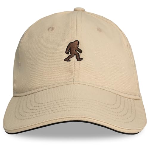 Headsweats Dad Hat – Men's Embroidered Twill Baseball Cap, Adjustable Strapback, Lightweight, Breathable - color: Sand/Bigfoot